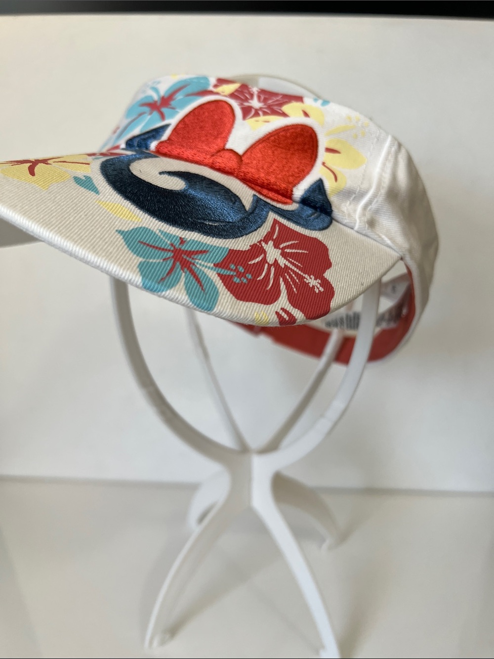 Disney Parks Floral Embroidered Minnie Mouse Visor White Floral Visor - Picture 4 of 10